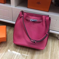 Geantă de umăr Hermes So Kelly 28cm Togo din piele roz aprins argintiu