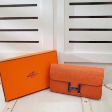 Portofel Hermes Constance din piele Togo portocaliu