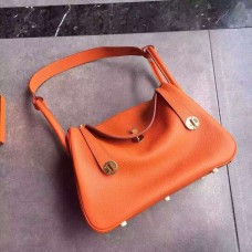 Geantă Hermes Lindy 30cm Portocalie Aurie