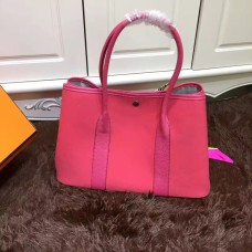 Geantă Hermes Garden Party 36cm din pânză roz aprins