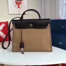 Geantă Hermes Herbag 31cm din pânză kaki