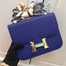 Geantă Hermes Constance 23cm piele Epsom albastru electric auriu