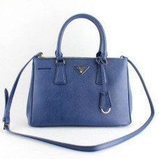 Geanta Prada Galleria 1801 Piele Saffiano 30cm Albastru Inchis