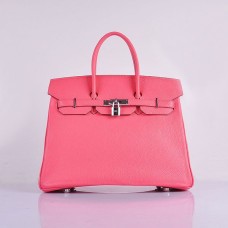 Genți de mână Hermes Birkin 35cm Togo din piele, roz pal, argintii