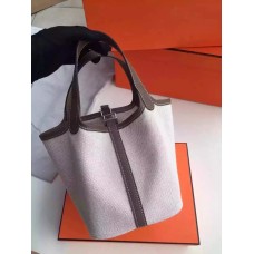 Hermes Picotin Lock Canvas Gri Închis
