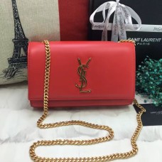 Geantă YSL din piele netedă cu lanț 22cm roșie