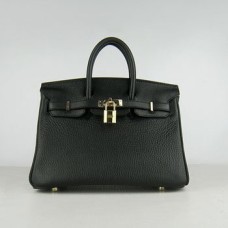 Geantă Hermes Birkin 25cm 6068 negru auriu