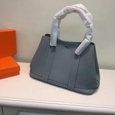 Geantă Hermes Garden Party mică, 31 cm, gri-albastru
