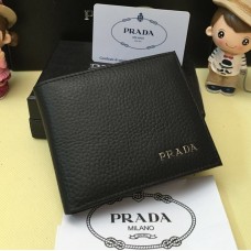 Portofel din piele pentru bărbați Prada 0334 Negru