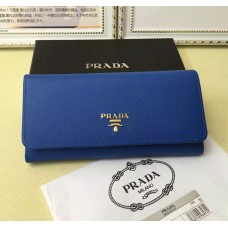 Portofel Prada 1M1132 din piele Saffiano albastru