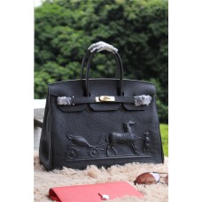 Geantă Hermes Birkin Horse Togo din piele neagră 35cm
