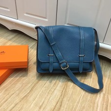 Geantă Hermes Steve Crossbody din piele pentru bărbați, albastră