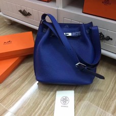 Geantă de umăr Hermes So Kelly 28cm Togo din piele albastru electric argintiu