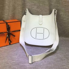 Geantă crossbody Hermes Evelyne III Togo din piele, albă