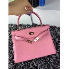 Geantă Hermes Kelly 25cm Togo din piele roz auriu