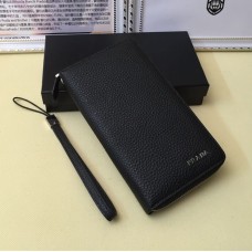 Portofel din piele pentru bărbați Prada 1192 negru