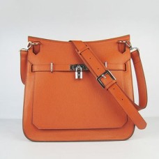Geantă crossbody Hermes Jypsiere 28cm, portocalie și argintie