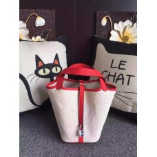 Hermes Picotin Lock Canvas Roșu