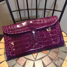 Pocheta Hermes Jige 29cm Croco Purple