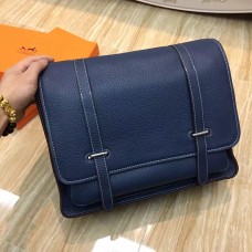 Geantă Hermes Steve Crossbody din piele pentru bărbați, albastru închis