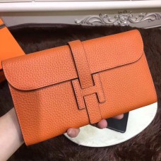 Portofel Hermes Jige din piele Togo portocaliu