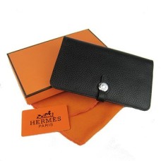 Portofel Hermes Dogon Togo din piele H001 Negru