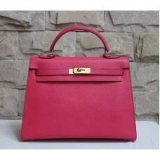 Geantă Hermes Kelly 32cm Epsom din piele aurie roz