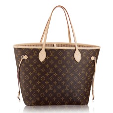 Geantă de umăr Louis Vuitton M40156 Neverfull MM din pânză cu monogramă