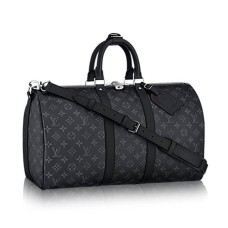 Geantă de voiaj Louis Vuitton M40569 Keepall Bandouliere 45 din pânză Monogram Eclipse