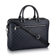 Louis Vuitton N41347 Porte-Documents Servieta de afaceri Damier Cobalt Canvas