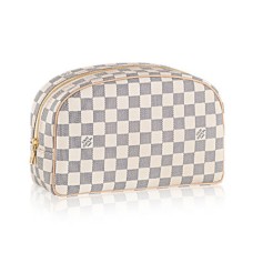 Geantă de toaletă Louis Vuitton N41420, 25 cm, Damier Azur, pânză