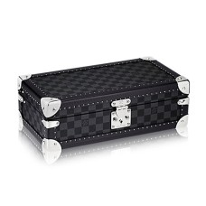 Carcasă pentru ceas Louis Vuitton N48194 8, geantă de mână rigidă, din pânză Damier Graphite
