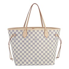 Geantă de umăr Louis Vuitton N51107 Neverfull MM din pânză Damier Azur