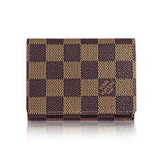 Suport pentru cărți de vizită Louis Vuitton N62920 Damier Ebene Canvas