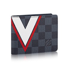 Louis Vuitton N64008 Portofel zvelt Damier Cobalt Canvas