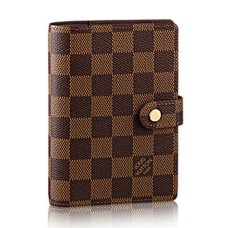 Louis Vuitton R20700 Copertă pentru agenda inelului mic Damier Ebene Canvas